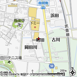 愛知県知多郡東浦町森岡一町田周辺の地図