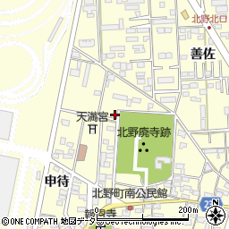 愛知県岡崎市北野町郷裏周辺の地図