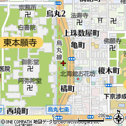 東本願寺前市民緑地周辺の地図