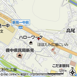 岡山県新見市高尾周辺の地図