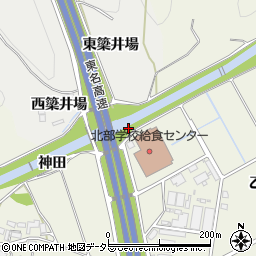 愛知県岡崎市東阿知和町神田周辺の地図