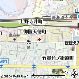 京都府京都市山科区御陵鳥ノ向町21周辺の地図