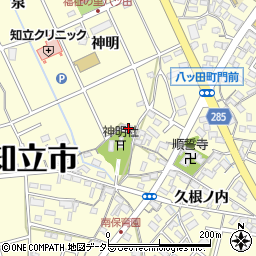 愛知県知立市八ツ田町神明周辺の地図