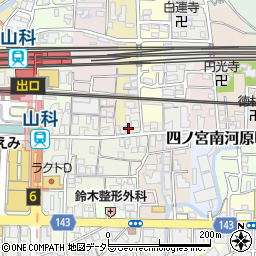 タイムズ山科駅前第１０駐車場周辺の地図