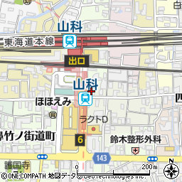 京都府京都市山科区安朱北屋敷町周辺の地図
