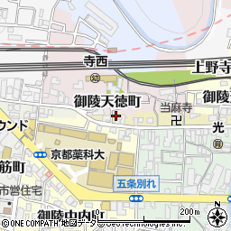 京都府京都市山科区御陵鳥ノ向町38周辺の地図