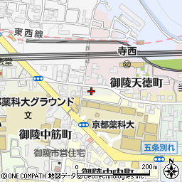 京都府京都市山科区御陵進藤町周辺の地図