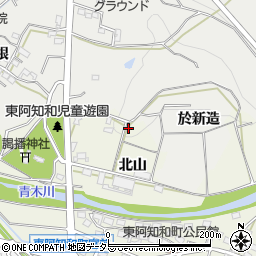 愛知県岡崎市東阿知和町北山77周辺の地図