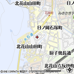 京都府京都市山科区御陵岡ノ西町周辺の地図