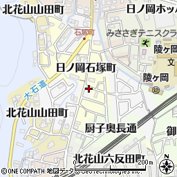 京都府京都市山科区御陵岡ノ西町22周辺の地図