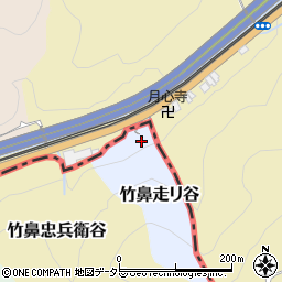 京都府京都市山科区竹鼻走リ谷周辺の地図