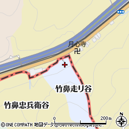 京都府京都市山科区竹鼻走リ谷周辺の地図