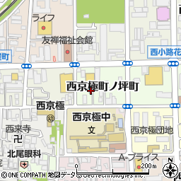 京都府京都市右京区西京極町ノ坪町周辺の地図