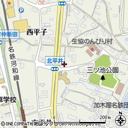 愛知県東海市加木屋町北平井53周辺の地図