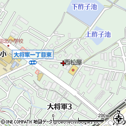 滋賀県大津市大将軍周辺の地図