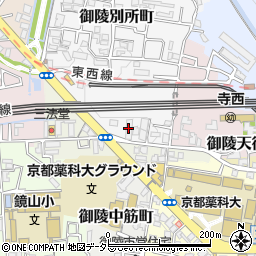 京都府京都市山科区御陵別所町136周辺の地図