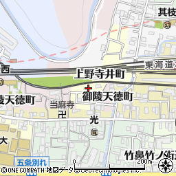 京都府京都市山科区上野寺井町周辺の地図