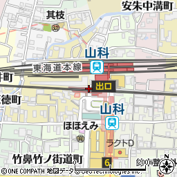 京阪山科駅周辺の地図