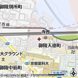 京都府京都市山科区御陵天徳町周辺の地図