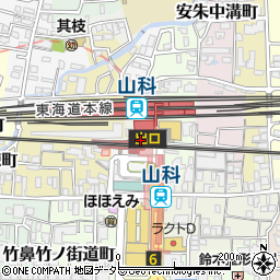 京都府京都市山科区安朱桟敷町周辺の地図