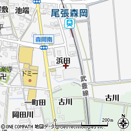 愛知県知多郡東浦町森岡浜田周辺の地図