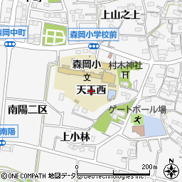 愛知県東浦町（知多郡）森岡（天王西）周辺の地図