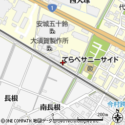 愛知県安城市今本町長根周辺の地図