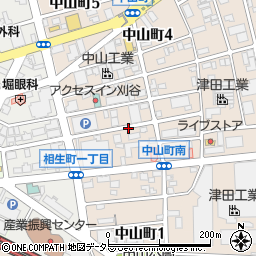 愛知県刈谷市中山町周辺の地図