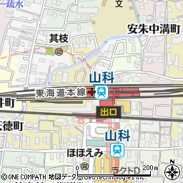 京都府京都市山科区周辺の地図