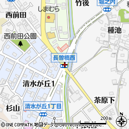 長曽橋西周辺の地図