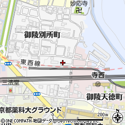 京都府京都市山科区御陵別所町123周辺の地図