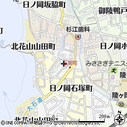 京都府京都市山科区御陵岡ノ西町41周辺の地図