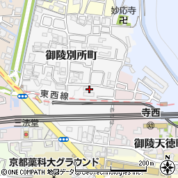 京都府京都市山科区御陵別所町120周辺の地図