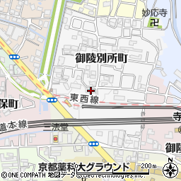 京都府京都市山科区御陵別所町15-1周辺の地図