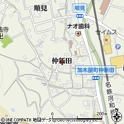 愛知県東海市加木屋町仲新田周辺の地図