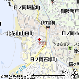 京都府京都市山科区御陵岡ノ西町51周辺の地図