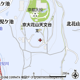 京都大学大学院理学研究科附属天文台花山天文台周辺の地図