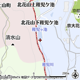 京都府京都市山科区北花山下稚児ケ池周辺の地図