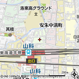 京都府京都市山科区安朱中小路町周辺の地図