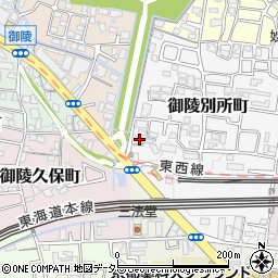 京都府京都市山科区御陵別所町18周辺の地図
