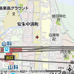 京都府京都市山科区安朱馬場ノ西町12周辺の地図