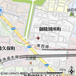 京都府京都市山科区御陵別所町28-1周辺の地図