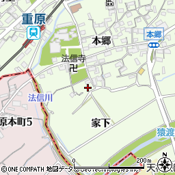 愛知県知立市上重原町家下周辺の地図