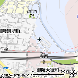 京都府京都市山科区御陵大谷町周辺の地図