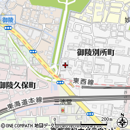 京都府京都市山科区御陵別所町28周辺の地図