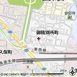 京都府京都市山科区御陵別所町32-2周辺の地図