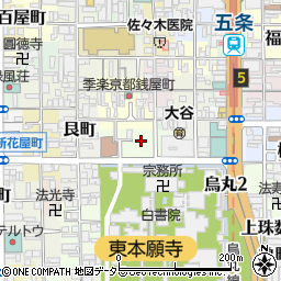 〒600-8168 京都府京都市下京区六条通室町西入下る八百屋町の地図