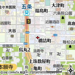 京都東本願寺前郵便局周辺の地図