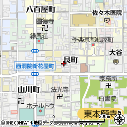 京都府京都市下京区艮町周辺の地図