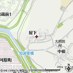 愛知県岡崎市西阿知和町屋下118周辺の地図